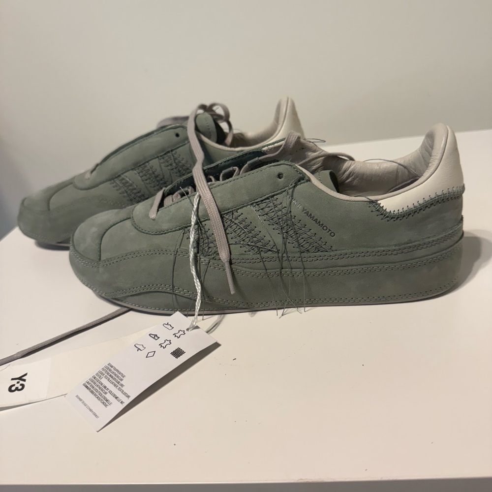 Y-3 Adidas Gazelle Silver Green Sneakers